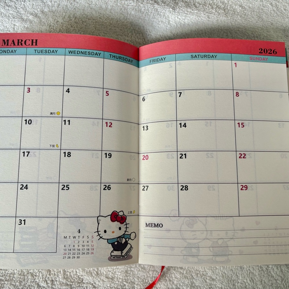 Hello Kitty 2026 Datebook Calendar Planner - Last One Left - Picture 3 of 6